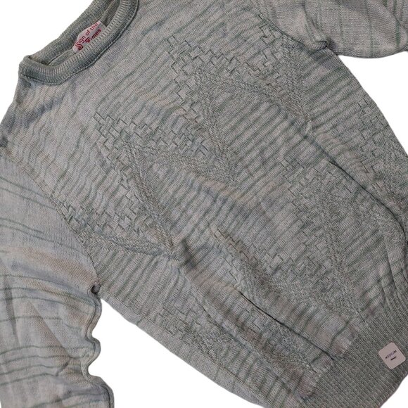 Vintage 1980s SIGN OF THE TIMES Olive Green Knit Crewneck Sweater - Picture 4 of 8